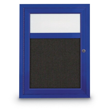 United Visual Products Slim Enclosed Corkboard, 30"x30", Satin Alum Frame/Dark Spruce UVEB3030-SATIN-DRKSPR